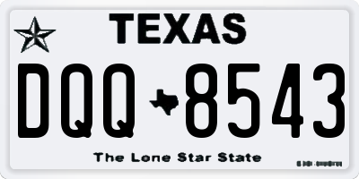 TX license plate DQQ8543