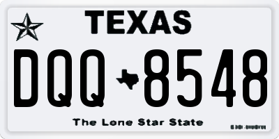 TX license plate DQQ8548
