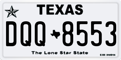 TX license plate DQQ8553