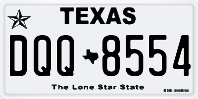 TX license plate DQQ8554