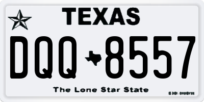 TX license plate DQQ8557