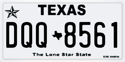 TX license plate DQQ8561
