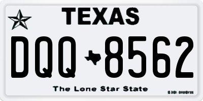 TX license plate DQQ8562