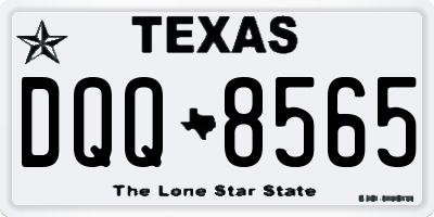 TX license plate DQQ8565