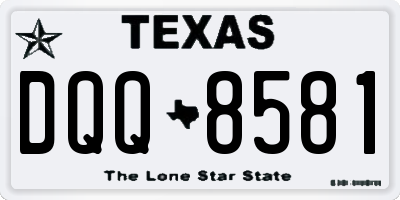 TX license plate DQQ8581