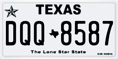 TX license plate DQQ8587