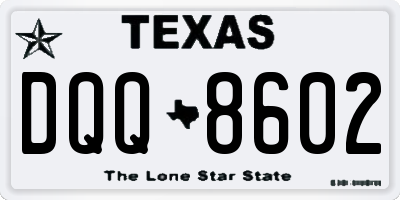 TX license plate DQQ8602