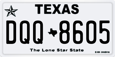 TX license plate DQQ8605
