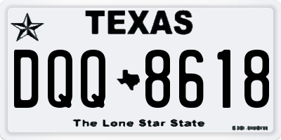 TX license plate DQQ8618
