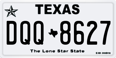 TX license plate DQQ8627