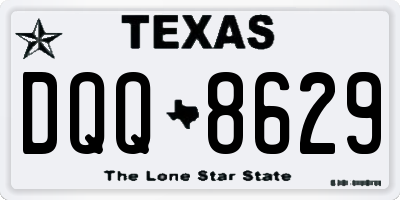 TX license plate DQQ8629