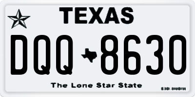 TX license plate DQQ8630