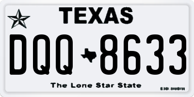 TX license plate DQQ8633