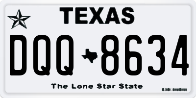 TX license plate DQQ8634
