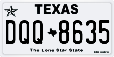 TX license plate DQQ8635