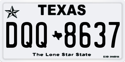 TX license plate DQQ8637