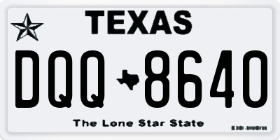 TX license plate DQQ8640
