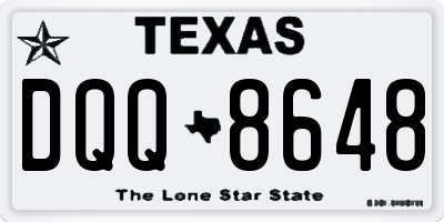 TX license plate DQQ8648