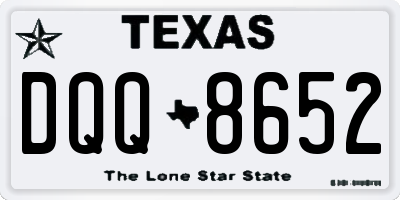TX license plate DQQ8652