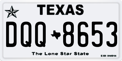 TX license plate DQQ8653
