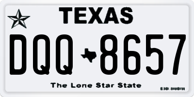 TX license plate DQQ8657