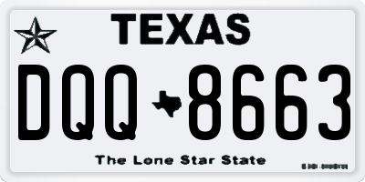 TX license plate DQQ8663