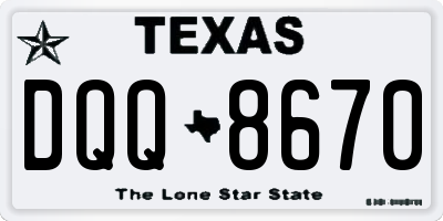 TX license plate DQQ8670