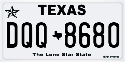 TX license plate DQQ8680