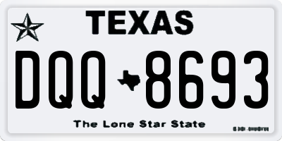 TX license plate DQQ8693