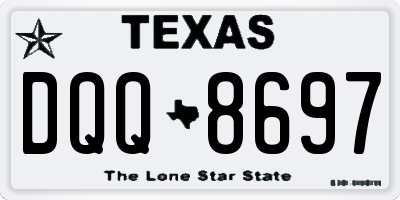 TX license plate DQQ8697