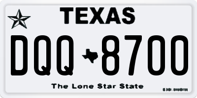 TX license plate DQQ8700