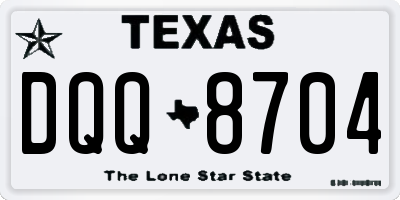 TX license plate DQQ8704