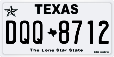 TX license plate DQQ8712