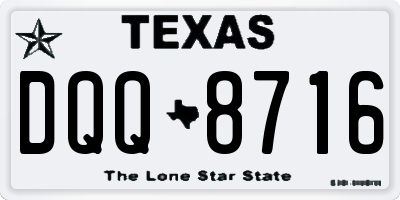 TX license plate DQQ8716
