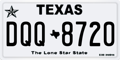 TX license plate DQQ8720
