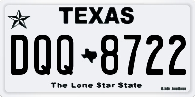 TX license plate DQQ8722