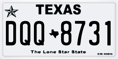 TX license plate DQQ8731