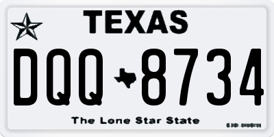 TX license plate DQQ8734
