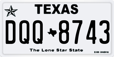 TX license plate DQQ8743