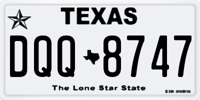 TX license plate DQQ8747