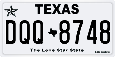 TX license plate DQQ8748