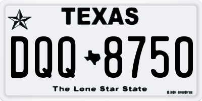 TX license plate DQQ8750
