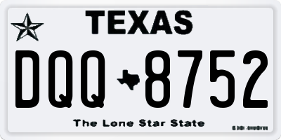 TX license plate DQQ8752