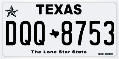 TX license plate DQQ8753