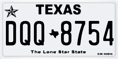 TX license plate DQQ8754