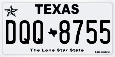 TX license plate DQQ8755