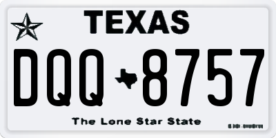 TX license plate DQQ8757