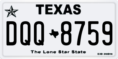 TX license plate DQQ8759