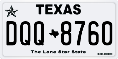 TX license plate DQQ8760