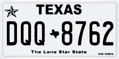 TX license plate DQQ8762